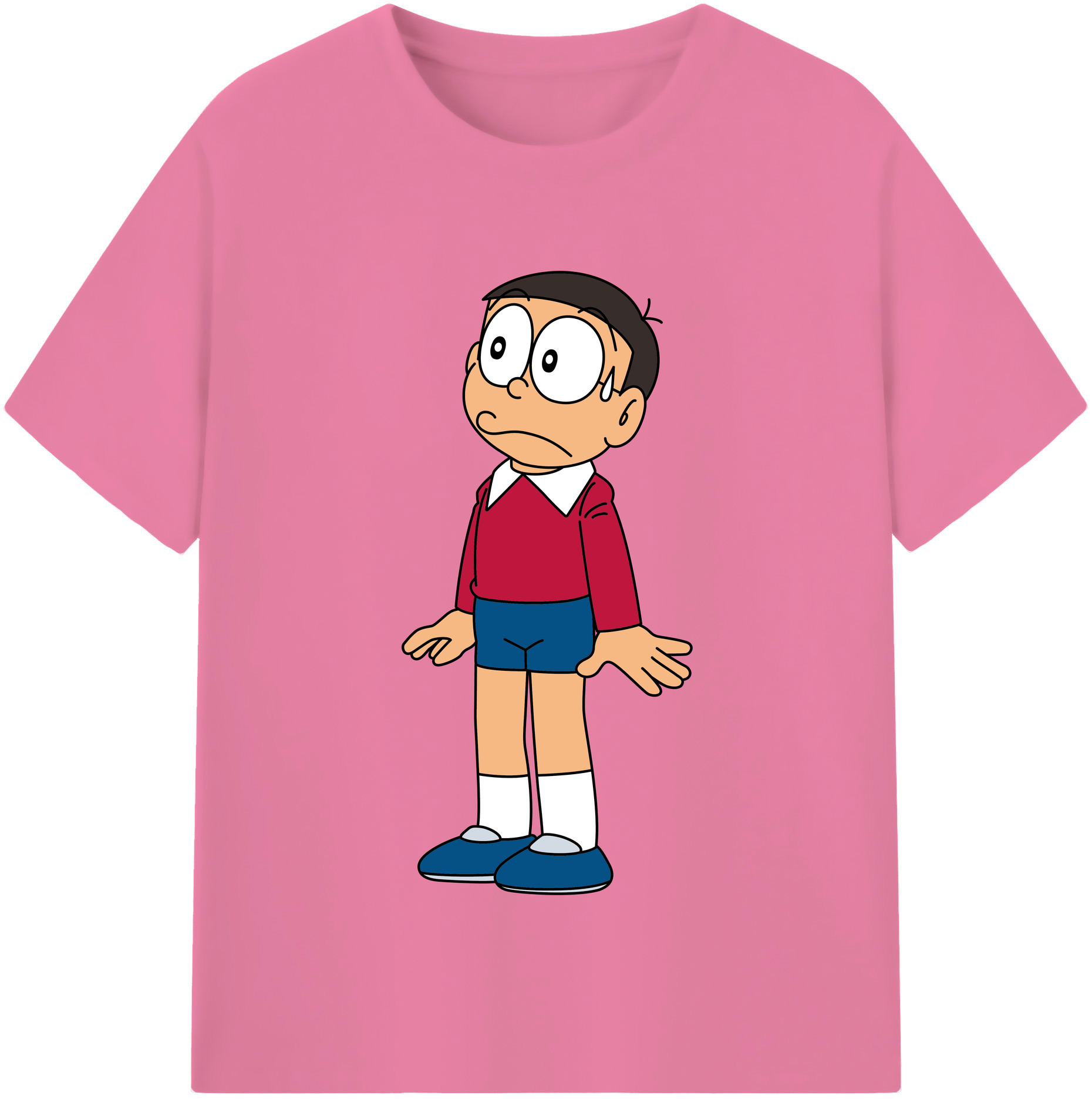 （画像用） ドラえもん 野比 のび太 Doraemon Nobita Nobi 綿100％半袖Tシャツ（フロントプリント）